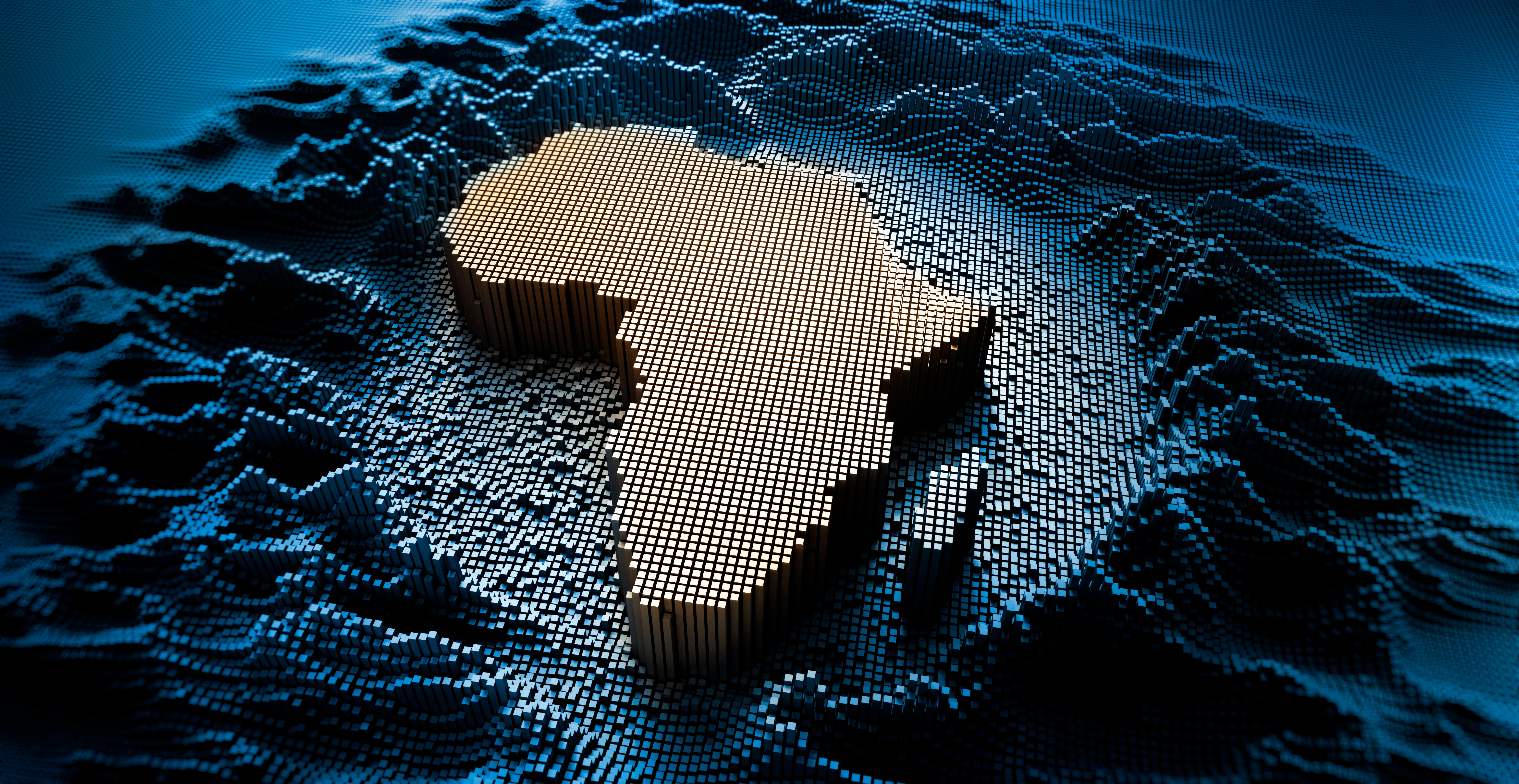 African,Map,In,A,Digital,Raster,Micro,Structure,-,3d African,Map,In,A,Digital,Raster,Micro,Structure,-,3d